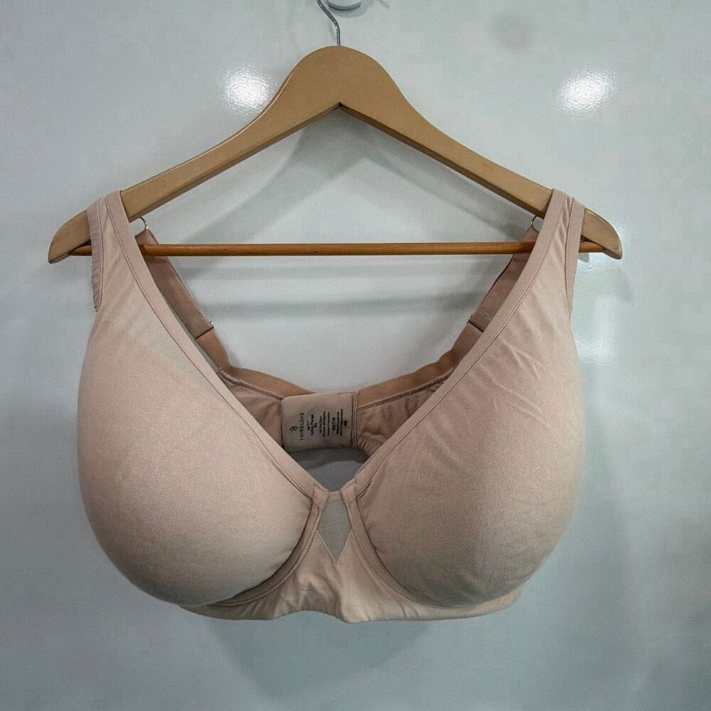 ThirdLove 24/7 Cotton Plunge Bra Taupe 38G